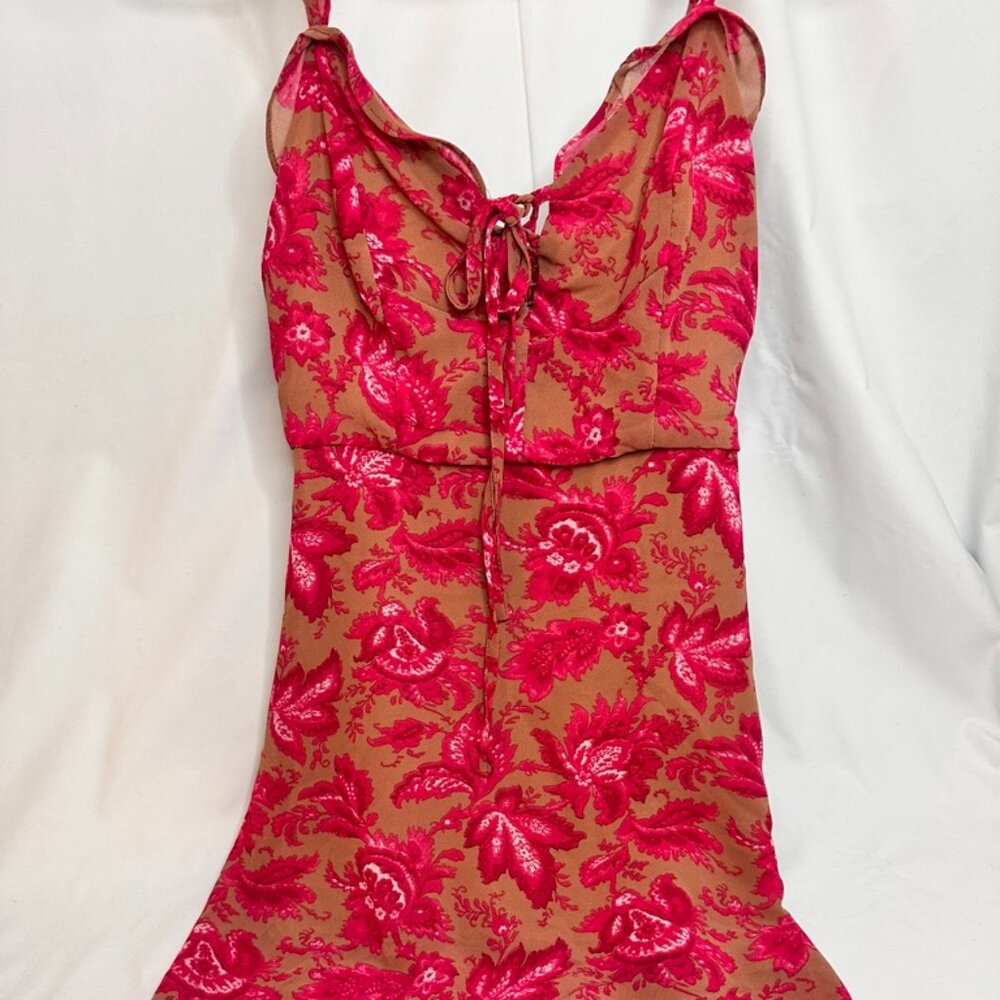 White Fox Boutique Spaghetti-Strap Dress Pink & Tan
